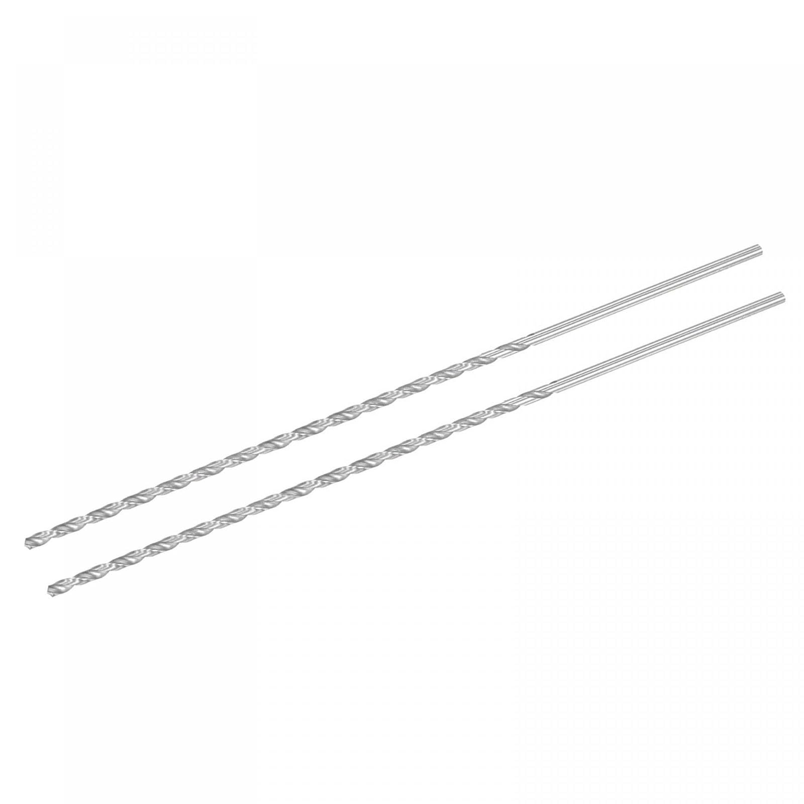 TA-VIGOR 2Pcs 3.5mm Extra Long Twist Drill Bits, 300mm Length High-Speed Steel HSS Straight Shank Spiral Drill Bits for Wood Metal Aluminum Plastic