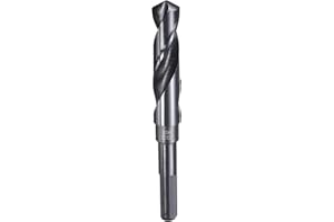 HARFINGTON 23/32" Drill Bit 1/2" Reduced Shank 3-Flat 4241 High Speed Steel Nitriding Black 118° for Soft Materials Wood Plas