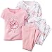 Carter's Baby Girls' 4 Piece Graphic Tee PJ Set (Baby)
