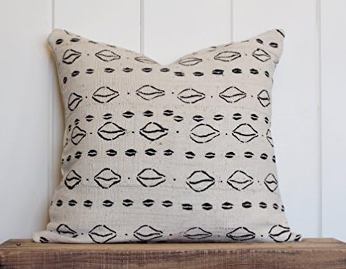 White and Black Mudcloth Pillow Cover