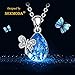 NEEMODA Blue Crystal Necklace for GirlsTeardrop Pendant Fashion Jewelry Gift for Her Birthday Anniversary Valentines Mothers Day Butterfly