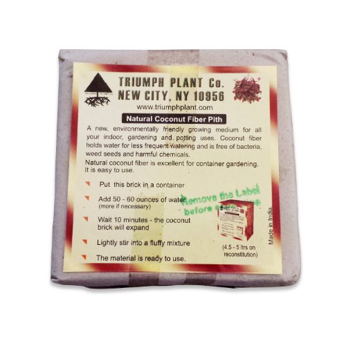 Triumph Plant Coco Coir Bricks - A Natural Additive to Potting Soil for Potted Plants & Gardens- Coconut Coir is a Sustainable Alternative to Peat Moss - Average Brick Size is 10 oz - 1 Brick - Thumbnail 4