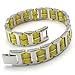 KONOV Bracelet Bangle, Stainless Steel Rubber, Unisex Mens Womens, Color Yellow Silver