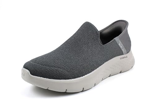 Skechers Men's Go Walk Flex No Hands Hands Free Slip-Ins Sneaker, Dark Grey, 11