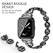 Wearlizer Compatible for with Fitbit Versa/Versa 2 /Versa Lite/Versa SE Bands for Women Dressy Accessories Silver Small Large for Fitbit Versa Smartwatch (Black)