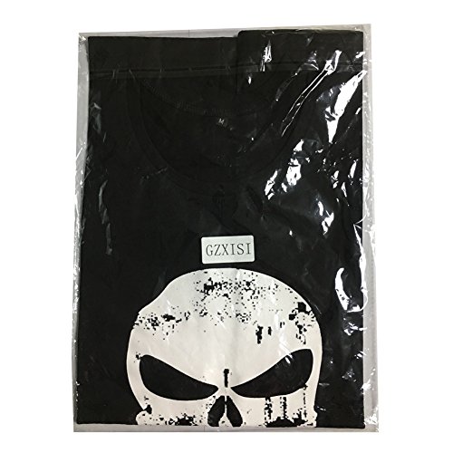 GZXISI Mens Skull Print Stringer Bodybuilding Gym Tank Tops Workout Fitness Vest (Black, Medium)