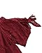 StyleDome Women Strapless Lace Off Shoulder Elegant Tie Short Sleeve Crochet Blouse Sexy Tee Tops Claret US 12