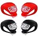 Malker Bicycle Light Front and Rear Silicone LED Bike Light Set - Bike Headlight and Taillight,Waterproof & Safety Road,Mountain Bike Lights,Batteries Included (2pcs Red & 2pcs Black) primary
