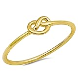 Gold-Tone Infinity Heart Love Knot Ring New .925
