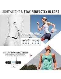 Auriculares Bluetooth, cancelación de ruido, auriculares deportivos Bluetooth 5.0 con micrófono, auriculares impermeables para gimnasio, correr, entrenamiento (A6 negro) 1