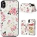 Compatible with iPhone Xs Max Case, iPhone Xs Max 6.5 inch Wallet Case PU Leather Magnetic Closure Stand Feature Flip Skin TPU Cover with Card Slots for iPhone Xs Max, Rose Flower