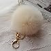 Amiley Fluffy Faux Rabbit Fur Ball Charm Pom Pom Car Keychain Handbag Wallet Backpack Key Ring (Beige)