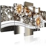 Flower Art Print Canvas Painting Contemporary Wall Picture Home Decoration for Bedroom Fashion Diamond Crystal Floral HD Giclee Artwork Stretched and Framed (40
