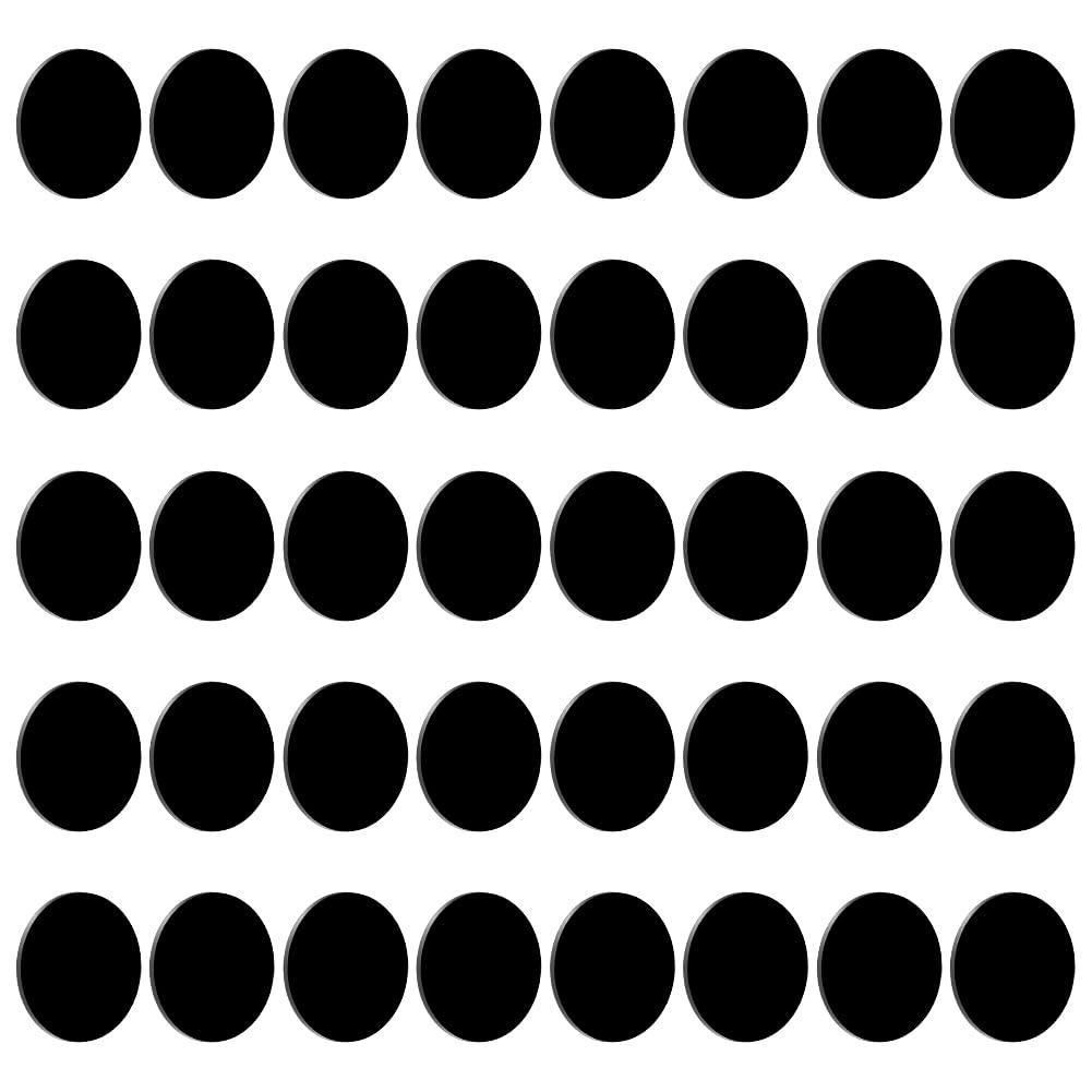 FINGERINSPIRE 40 Pcs Black Circles Acrylic Sheet 40mm Circular Miniature Bases 3mm Thick Blank Action Figure Display Base Round Plastic Panel for Miniatures Wargame DIY Craft Keychain Making