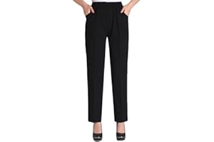 Soojun Womens Summer Elastic Waist Comfy Stretch Pull On Pants