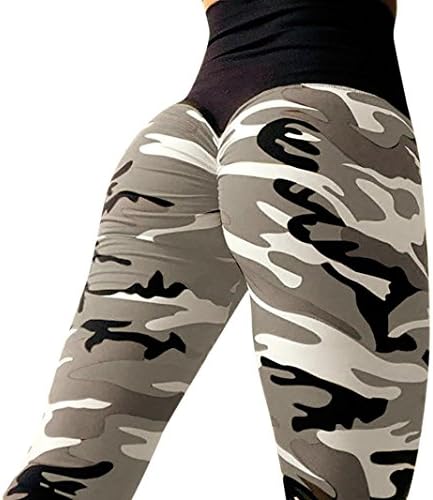 Women's High Waisted Bottom Scrunch Leggings Camouflage Yoga Pants Muranba