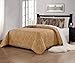 MK Home 3pc King/California King Bedspread Quilted Print Floral White Brown Green Reversible Taupe Over Size New # Portia 66