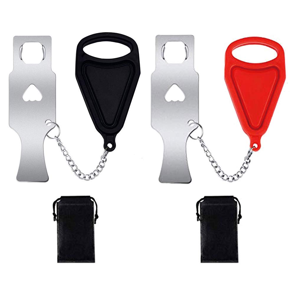 Portable Door Lock,2 Pack Travel Door Lock with Storage Bag,Anti-Theft Safety and Privacy Lock for Home/Hotel/Apartment/School