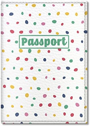 Cute Passport Cover for Women and Men, by Govinda Crafts, Eco Leather Passport Holder (Hand Made Polka Dot)