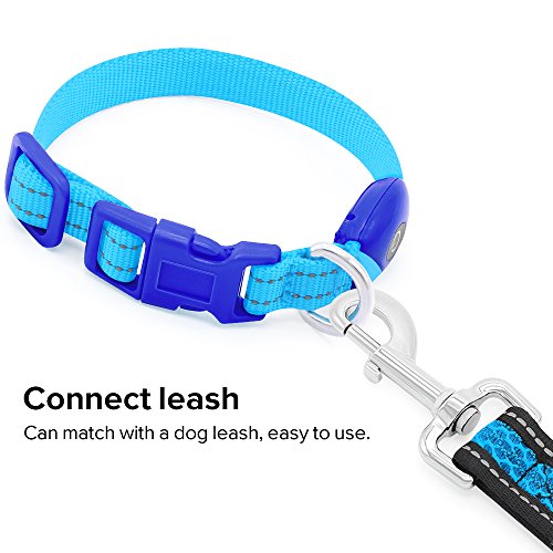 Vizbrite LED Cat Dog Collar, Nylon Pet Collar Night Safety Light UP Flashing Glow Necklace Collar for Small Breed, Puppy & Cat (XS, Blue) - Thumbnail 5