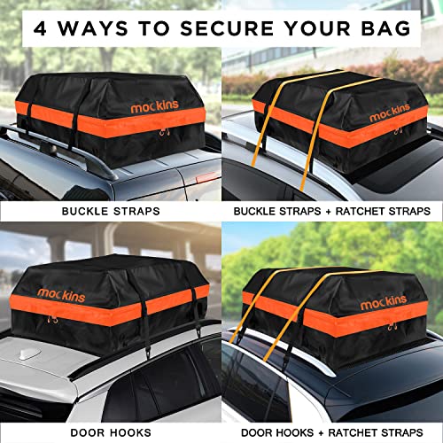 Mockins 20 Cu Ft Rooftop Cargo Bag 53"x40"x17" Car Storage Roof Bag