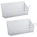 YIFAN 2Pack Dormitory Bedside Storage Baskets, Mesh Origanizer for Books Phones Drinks Office Home Table Hanging Organizer Desktop Corner Shelves (White)