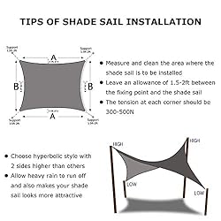 Artpuch Shade Sails 185GSM Rectangle Shade Sail UV