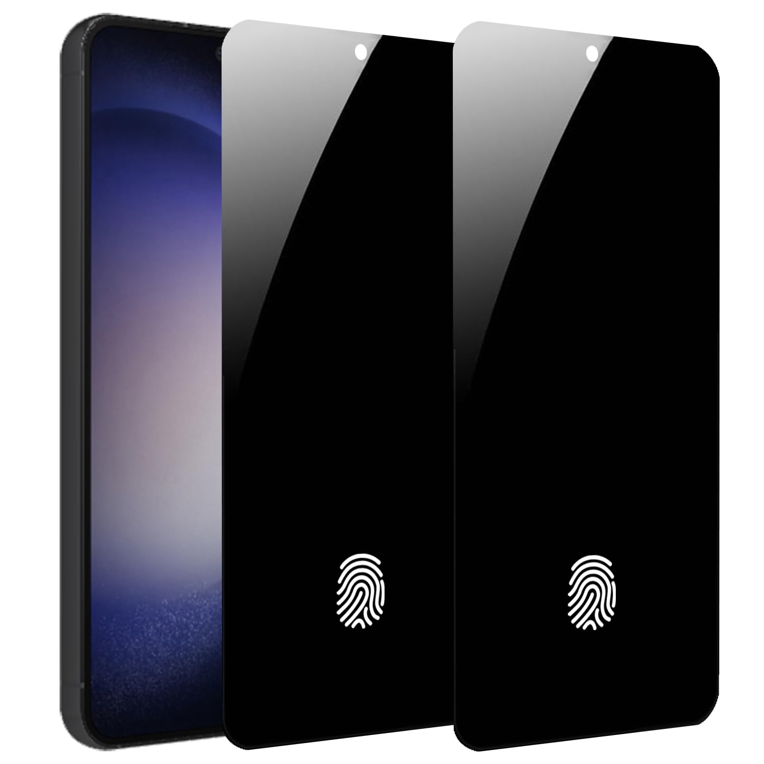 Photo 1 of BWEDXEZ 2 Pack 360 Degree Privacy Screen Protector for Samsung Galaxy S23 Plus/ S22 Plus Anti-Spy 4 Sides Soft Film 6.6 inch Support Finger Unlock