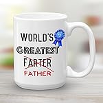 Worlds Greatest Farter Father Mug, Funny Gift for Dad, 15oz