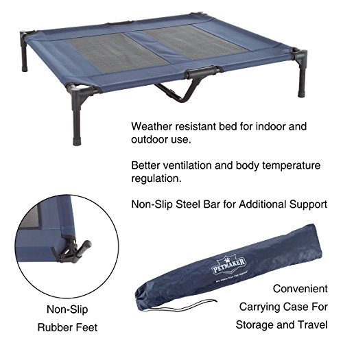 image for Elevated Pet Bed-Portable Raised Cot-Style Bed W/ Non-Slip Feet, 36”