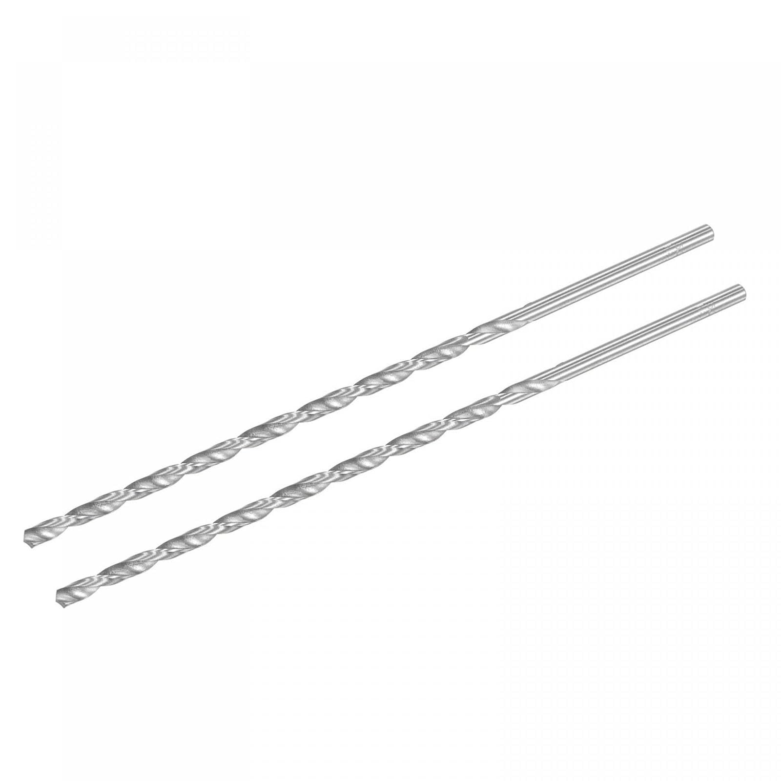 TA-VIGOR 2Pcs 5.2mm Extra Long Twist Drill Bits, 250mm Length High-Speed Steel HSS Straight Shank Spiral Drill Bits for Wood Metal Aluminum Plastic