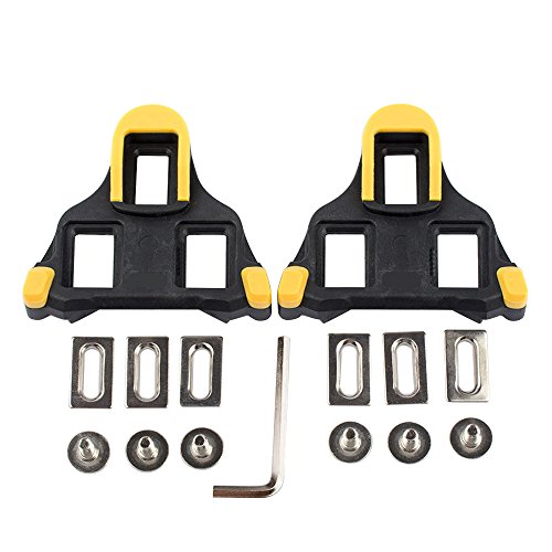 Beststar Bike Cleats – Self-Locking Cycling Pedals Cleat – Indoor Cycling & Road Bike Bicycle Cleat Set, Compatible with Shimano&Look Shoes #81539(Yellow)