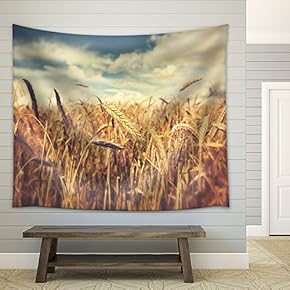 Sunny Wheat Field - Fabric Wall Tapestry Home Decor - 51x60 inches