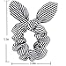 Hair Scrunchies Ties with Bow - Striped Bunny Ear Hair Elastic Bands Ponytail Holder for Women Accessories 12pcs (6colors)