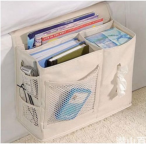 Oporun Gobuy Bedside Sofa Caddy Oxford Fabric Storage Bag Accessory TV Remote Book Organizer