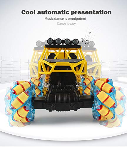 RC Car,Remote Control Car,Stunt Car Toy, Drift Stunt Car Drive Off-Road Vehicle 360° Flips Truck Remote Control Programmable Car As Gifts for Boys & Girls Adults (Yellow) - Thumbnail 5