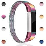 For Fitbit Alta HR and Alta Bands, Maledan Stainless Steel Milanese Loop Metal Replacement Accessories Bracelet Strap with Unique Magnet Lock for Fitbit Alta HR and Alta Colorful Small