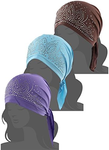 I wish Women's Scarf Pre Tied Chemo Hat Beanie Turban Headwear for Cancer Patients (3pack 004)