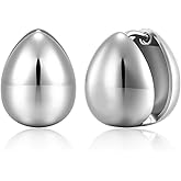 PiercingJ Small Silver Teardrop Hoop Earrings for Women 20G Chunky Lightweight Huggie Drop Earring Christmas Birthday Jewelry Gift
