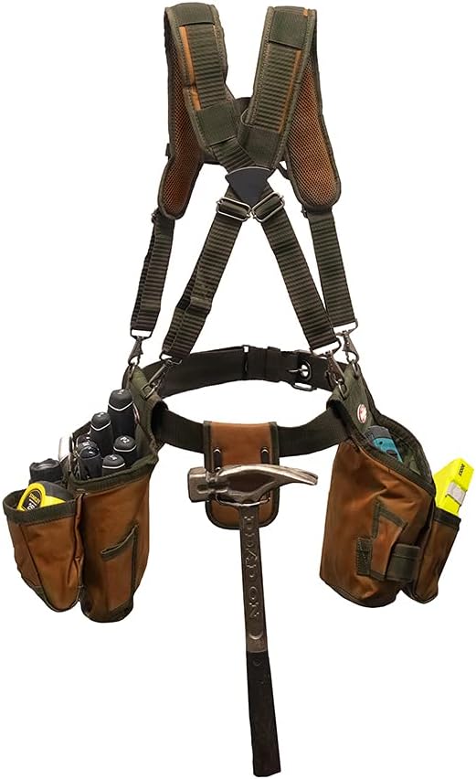 Bucket Boss - AirLift Tool Belt with Suspenders, Tool Belts - Original Series (50100), Brown, 52 Inch - Tool Belts - 