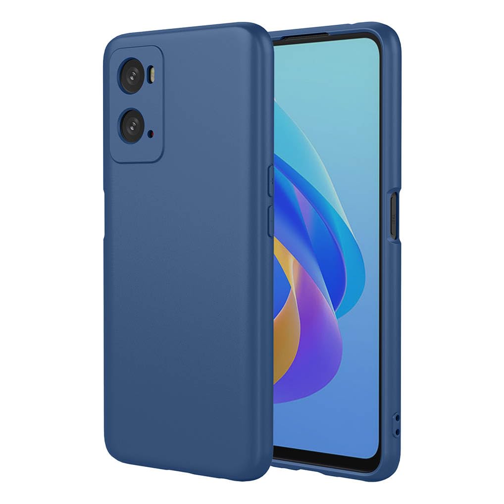 SEAHAI Case for OPPO A96 / OPPO A76, Ultra Thin Silky-Soft Touch Liquid Silicone Phone Cover with Shockproof Airbag Design, Premium TPU Bumper Fashion Case - Blue
