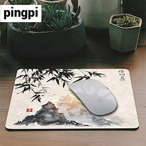 pingpi Gaming Mouse Pad Custom,Japanese Bamboo Trees Sun and Mountains Mouse Pad 9.5 X 7.9 inches - Image 5
