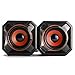 WESDAR Computer Speakers, 3.5mm USB Powered Subwoofer PC Speakers for Desktop, Laptop, Tablet, Notebook with Dynamic Sound, Enhanced Bass, Loud Sound and Volume Control Pack of 2 (Orange)