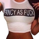AutumnFall® Sexy Womens Basic Short Sleeve Jersey Crop Top Shirt