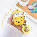 Joyleop Yellow Bear Case for Airpods 1&2 Cute Animal Design Silicone 3D Funny Cartoon for Airpod Cover Soft Kawaii Fun Carabiner Unique Cases for Girls Kids Teens Boys Women Air pods