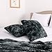 LANGRIA Set of 2 Decorative Faux Fur Cushion Covers 18x18, Soft Plush Shaggy Throw Pillow Case with Short Faux Fur and Hidden Zip Closure for Bed Sofa Couch - Filling Not Included (2-Pack, Black)