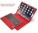 IVSO Apple iPad Pro 12.9 Case With Keyboard Ultra-Thin DETACHABLE Bluetooth Keyboard Stand Case / Cover for Apple iPad Pro 12.9-inch 2015/2017 Version Tablet (Red)
