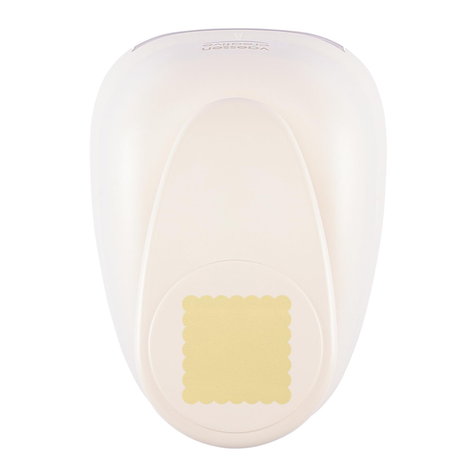 Vaessen Creative Craft Paper Punch - Scalloped Square - 6,6 x 6,6 cm - Circle Cutter for Crafting and Card Making