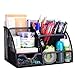 VANRA Office Supply Caddy Metal Mesh Desktop Supplies Organizer School Supply Holder Stuff Storage Organizer 6 Compartments with Drawer (Black)