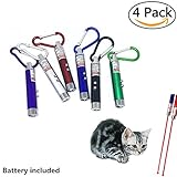 YY PET 4 Pieces Cat Toys with Cat Teaser Wand,Cat Catcher, 2 in 1 Function LED Light Toy